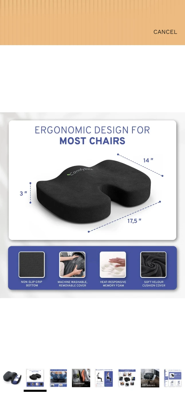 Comfysure U-Shaped Medium Firm Seat Cushion 🏈 - photo 2