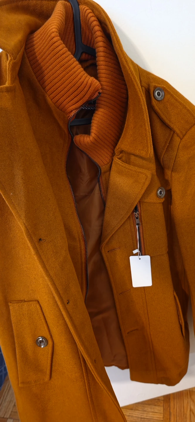 Never Worn: Tan Wool-Blend Pea Coat - photo 3