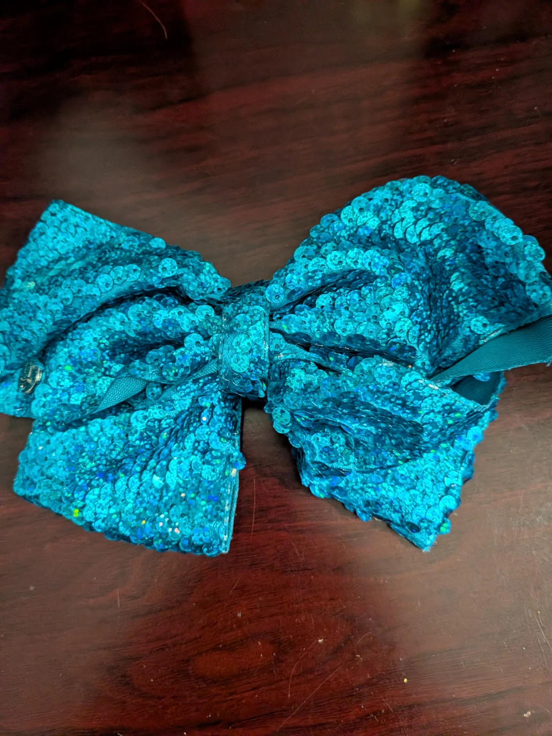 Sparkly Blue Sequin Bow Hair Clip