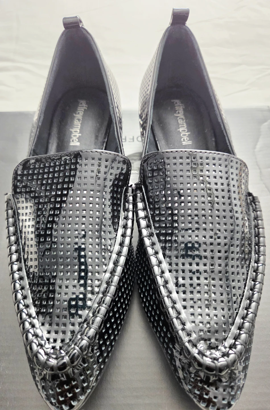 Jeffrey Campbell Black Perforated Loafers