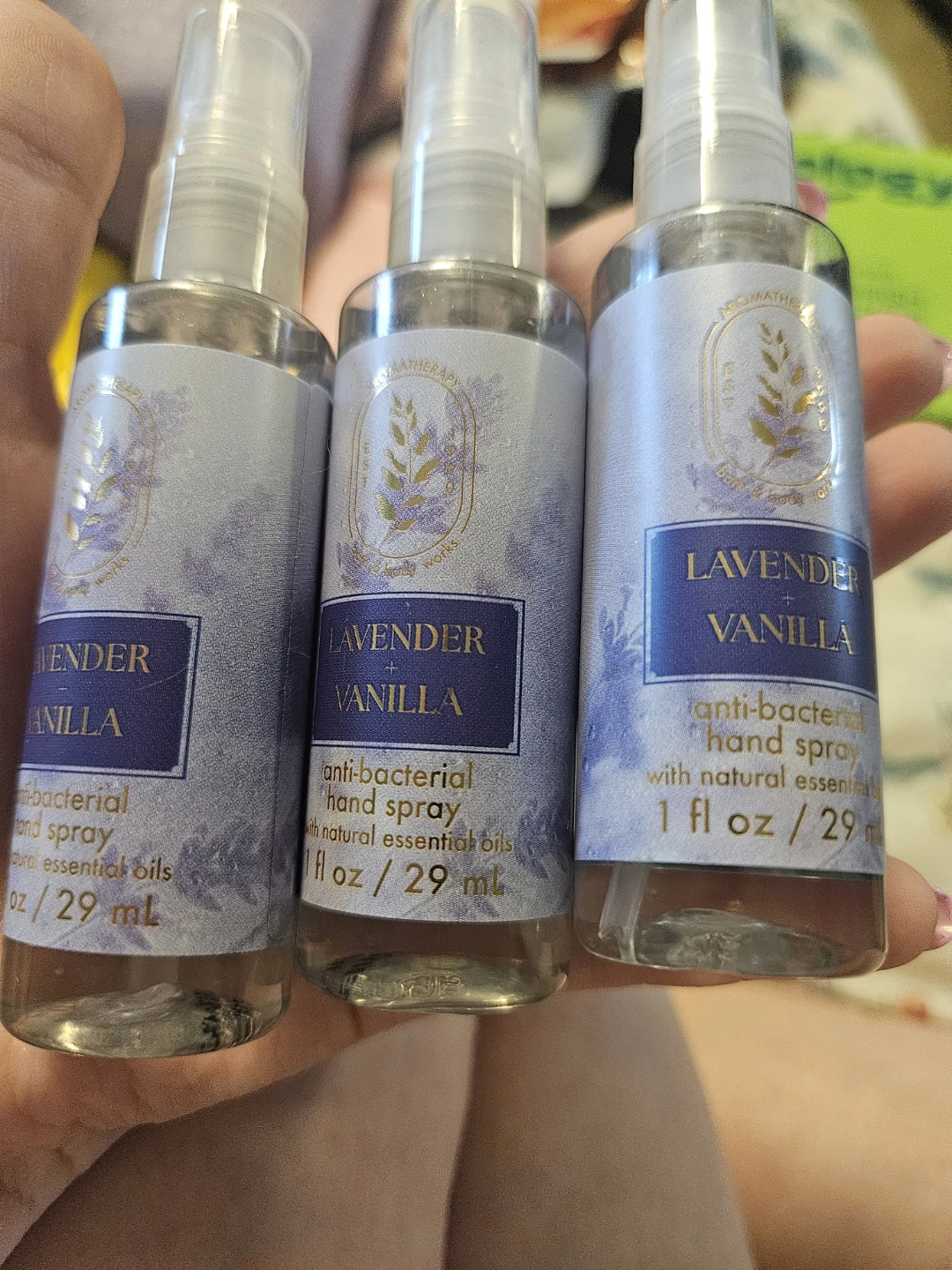 3 Bath & Body Works Lavender & Vanilla Hand Sprays