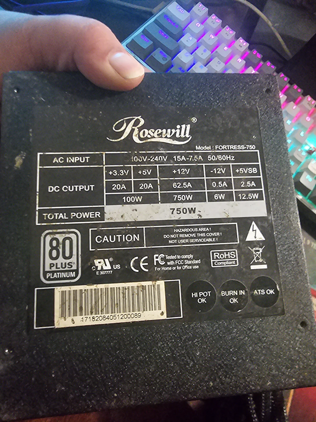Rosewill FORTRESS-750 Power Supply