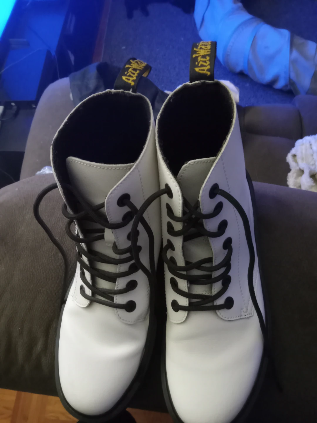 Dr. Martens White Lace-Up Boots