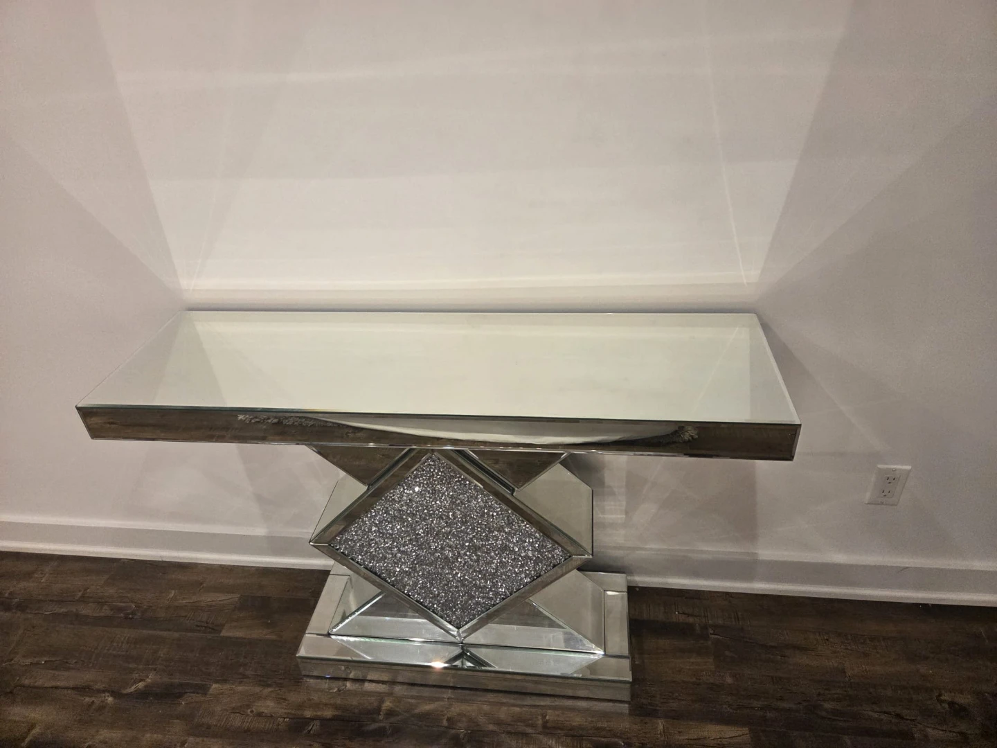 Mirrored Diamond Console Table