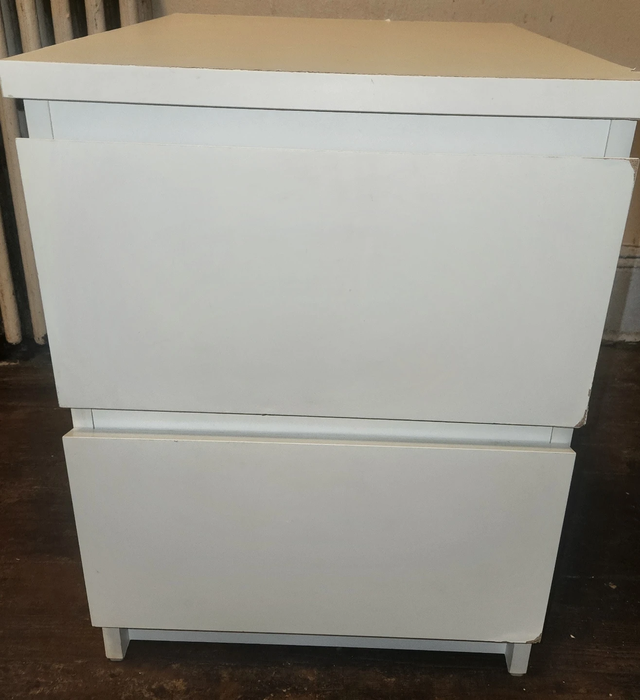 White Two-Drawer Bedside Table