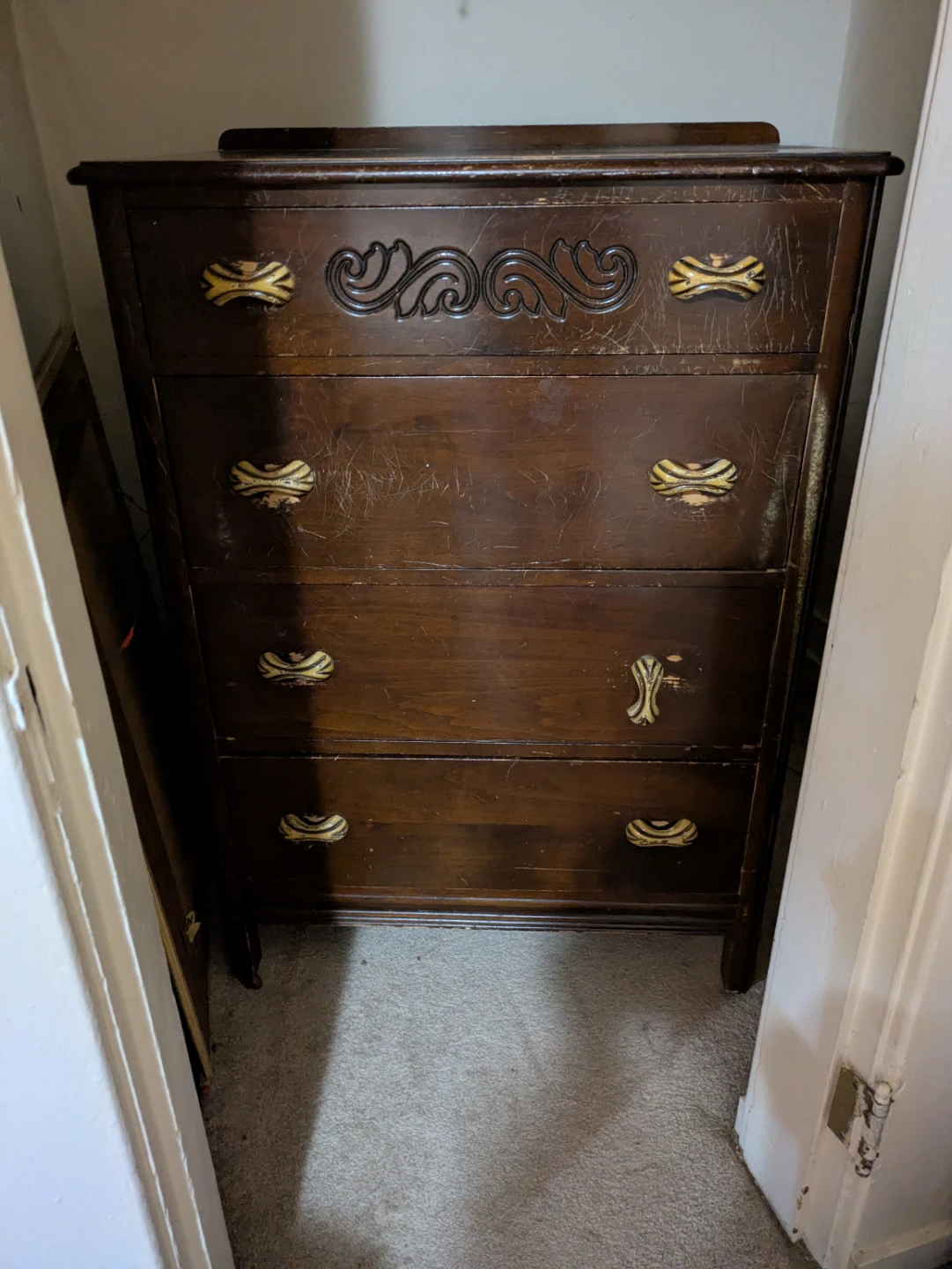 Vintage Four-Drawer Wood Dresser