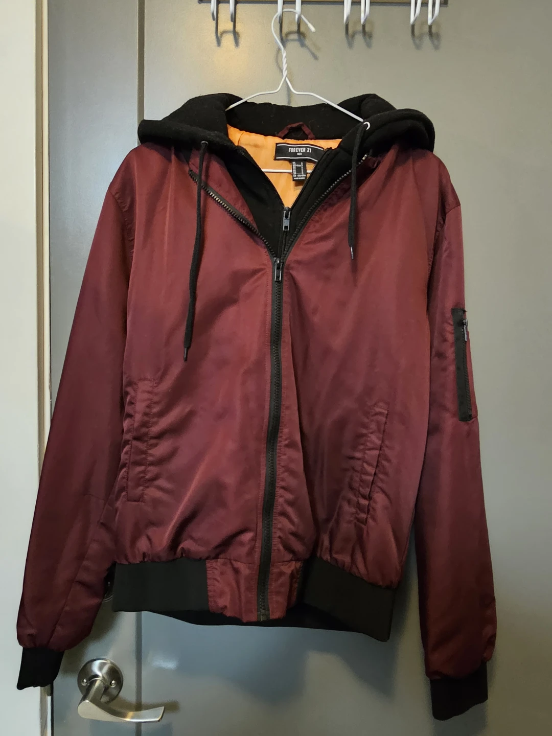 Forever 21 Bomber Jacket - Maroon