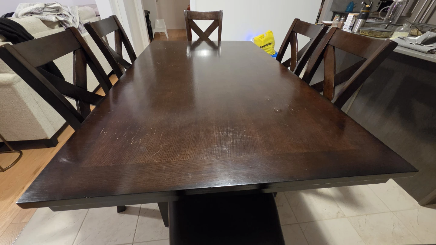 Dark Brown Dining table and chairs. - photo 3
