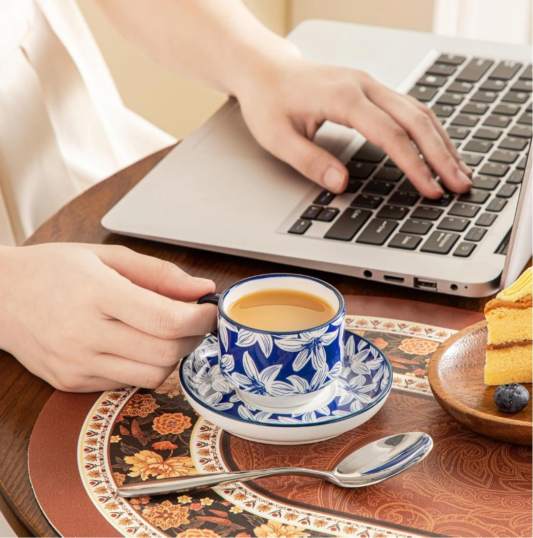 Ceramic Espresso Cup and Saucer Set - photo 4