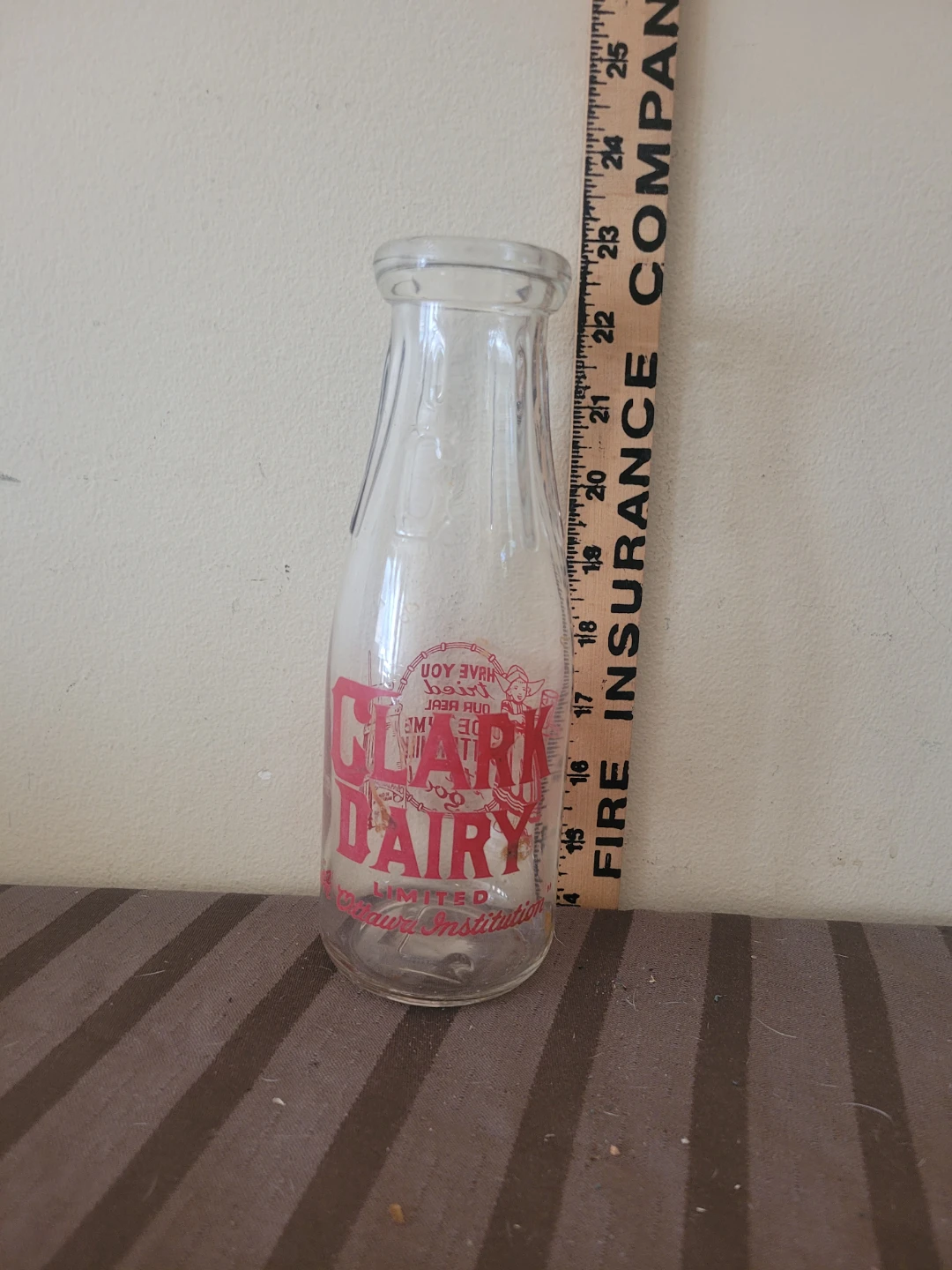 Vintage Clark Dairy Glass Milk Bottle - photo 2