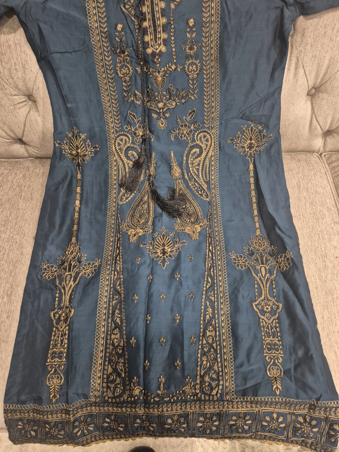 Pasand of Lahore Teal Embroidered Kurti with Dupatta - photo 3
