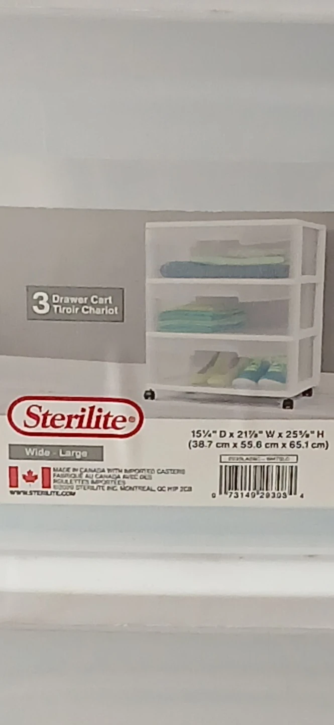 Sterilite Wide 3-Drawer Cart - photo 3