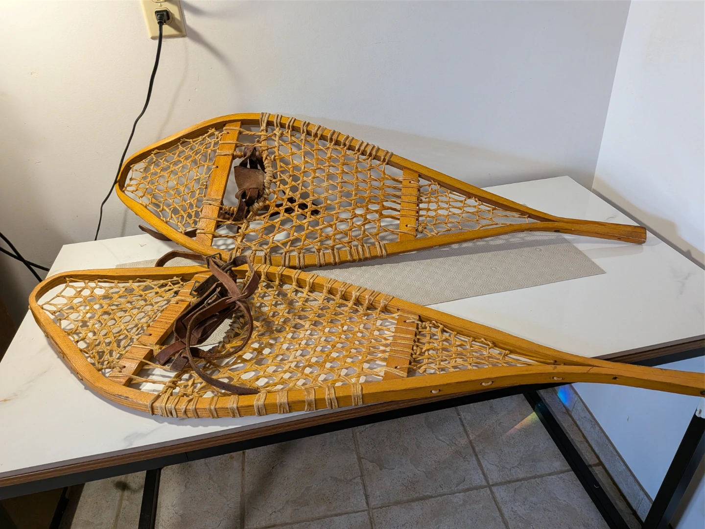 Vintage Wooden Snowshoes - photo 3