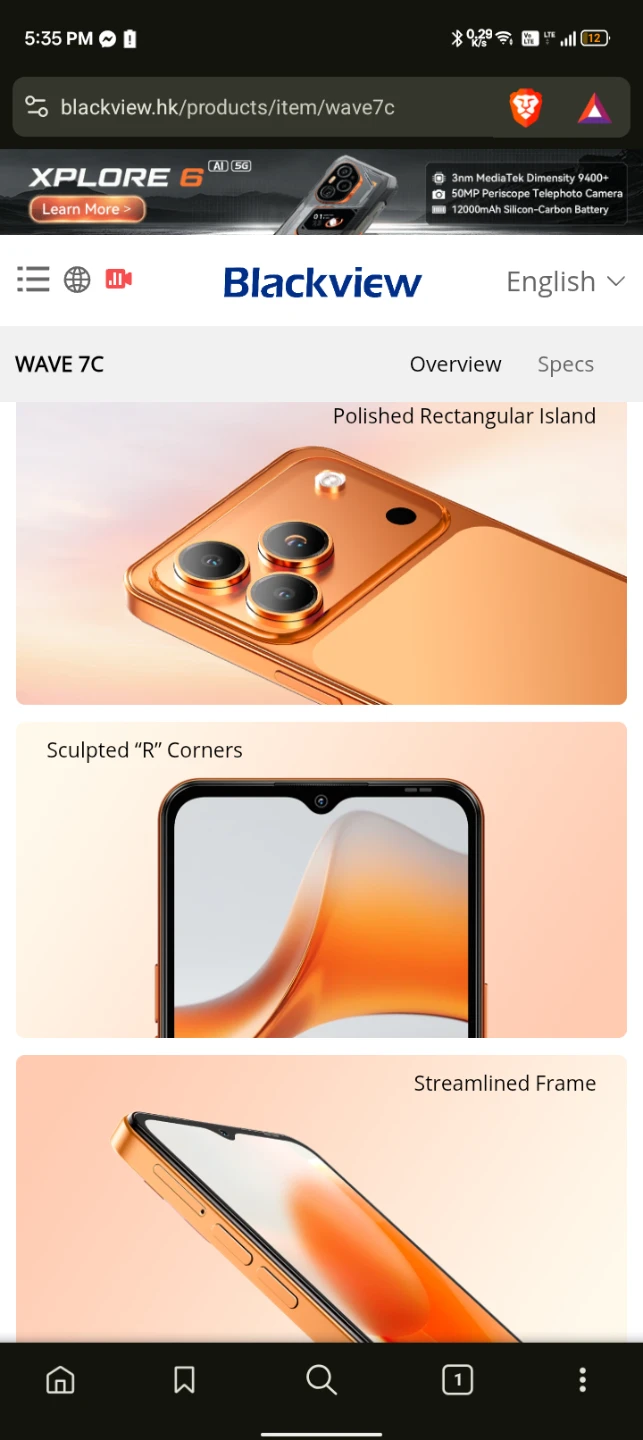 Blackview WAVE 7C Vitality Orange Smartphone - photo 2