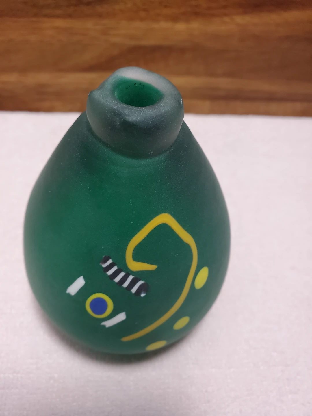 Green Frosted Glass Vase - photo 2