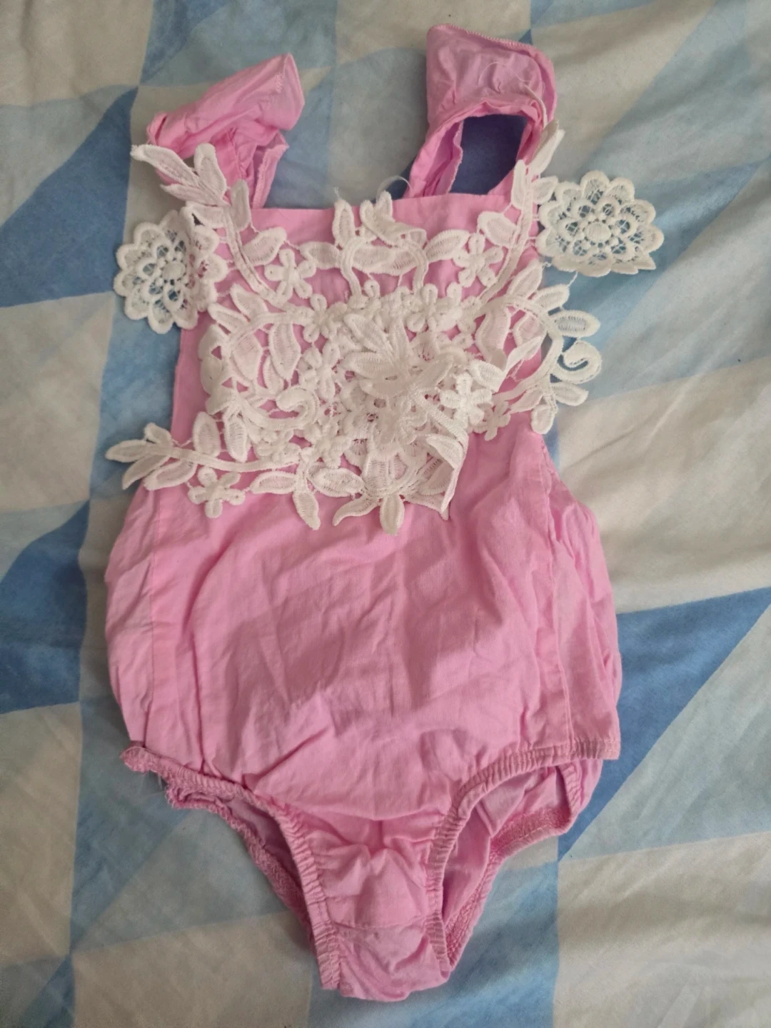 Pink Baby Girl Lace Romper