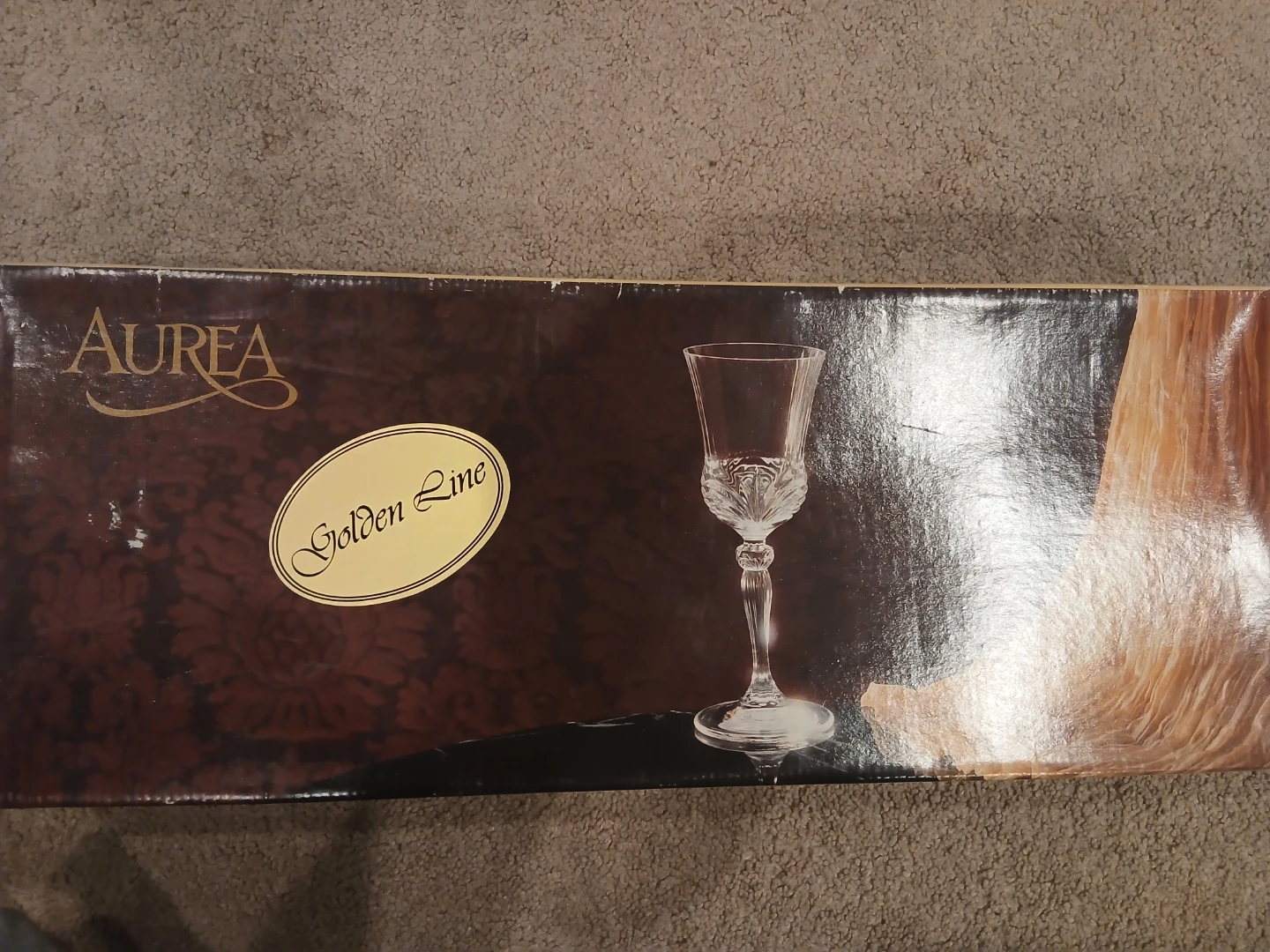 Aurea Golden Line Crystal Wine Glasses