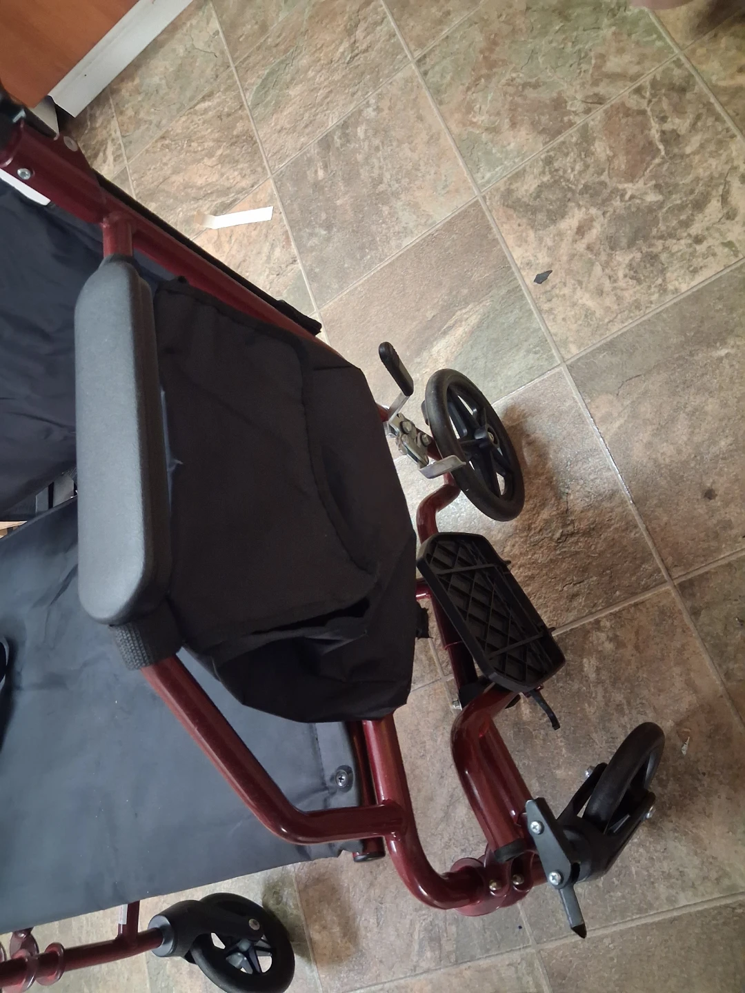 Red Transport Wheelchair - photo 3