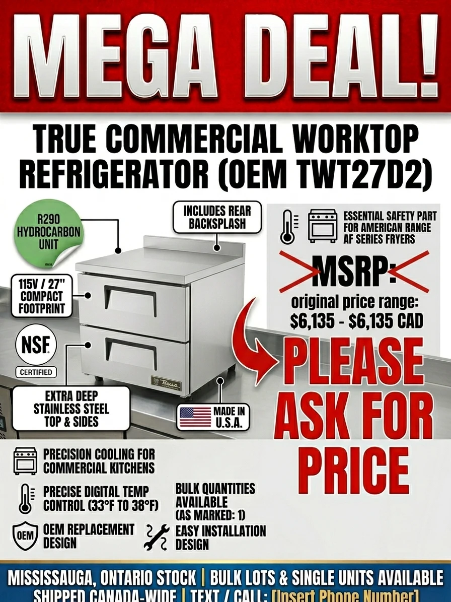 True Commercial Worktop Refrigerator TWT27D2