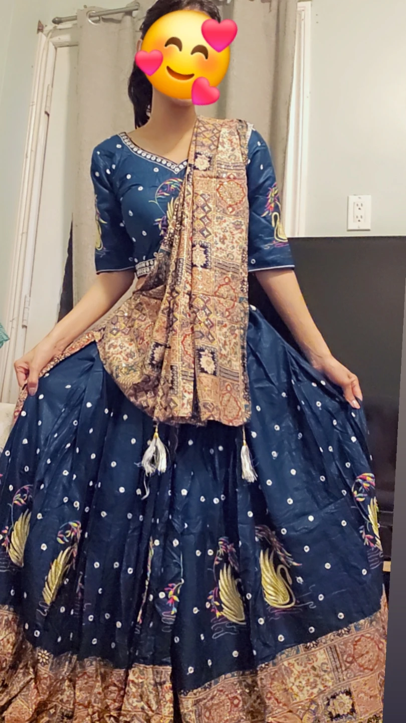 Navy Blue Traditional Lehenga Choli Set