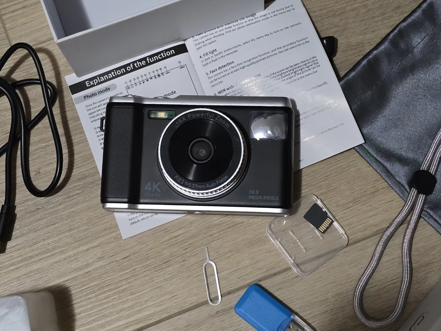 4K Digital Vlogging Camera with 16X Zoom and 32G TF Card - photo 5