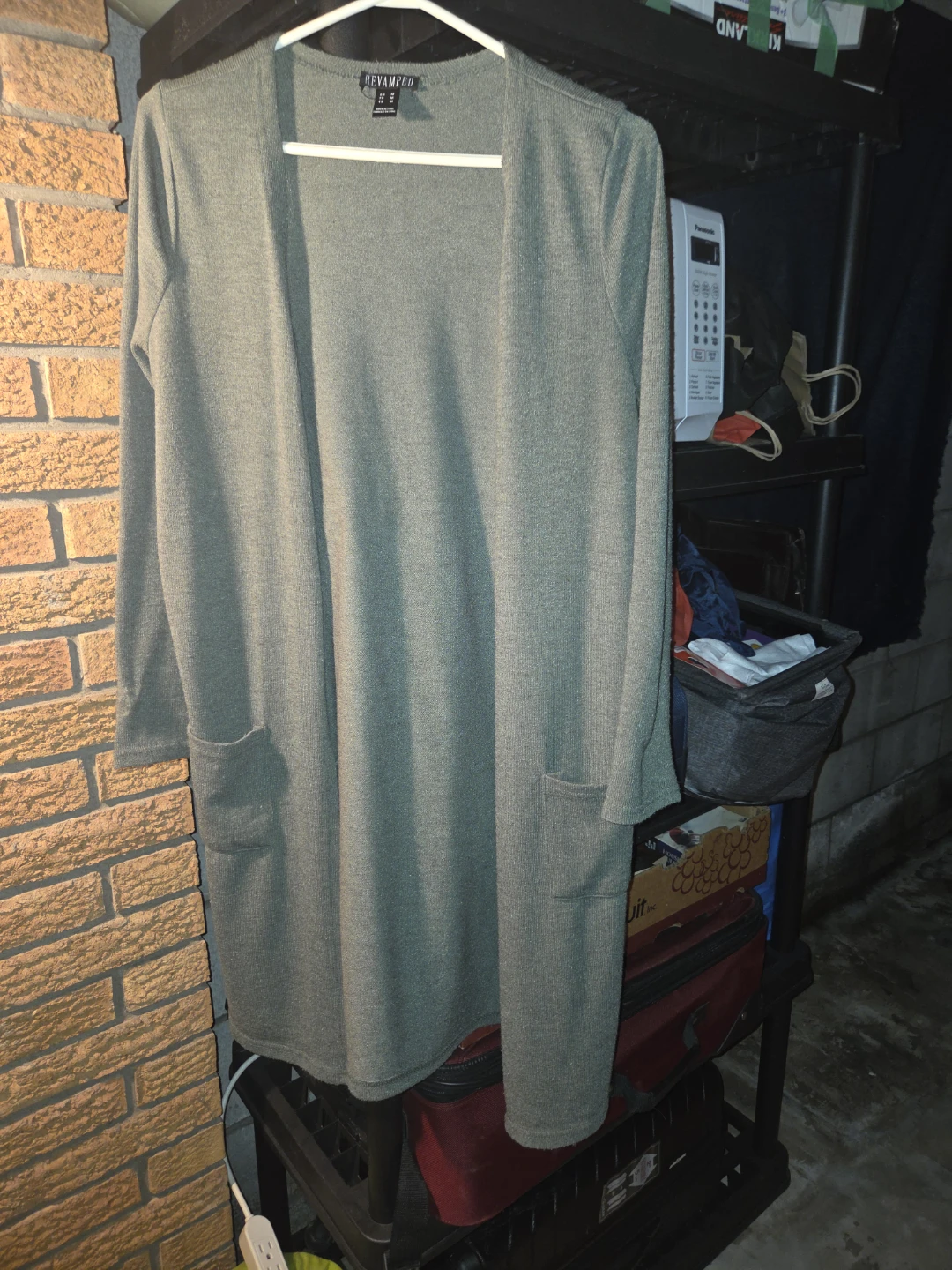 Revamped Olive Green Open Cardigan