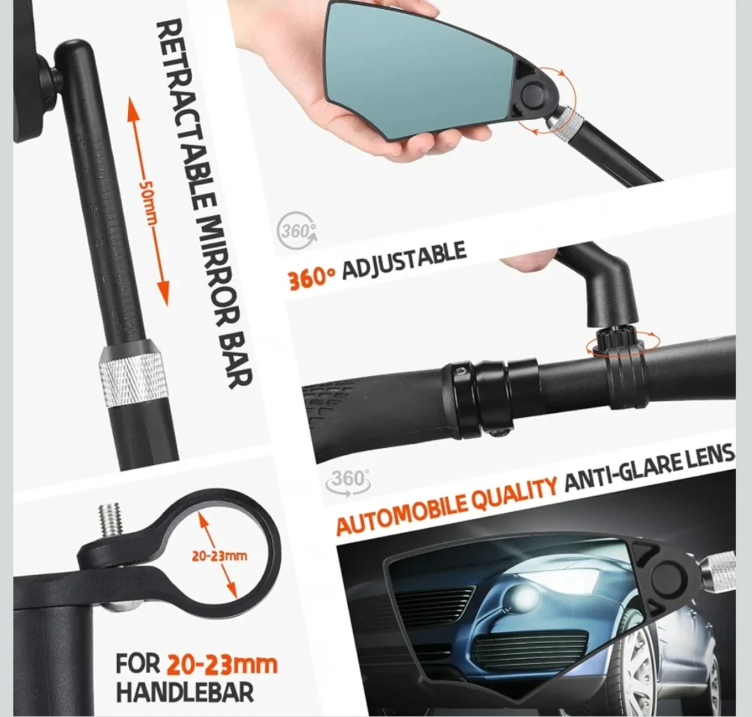 Side mirror West Biking Retractable Bicycle Mirror - photo 2