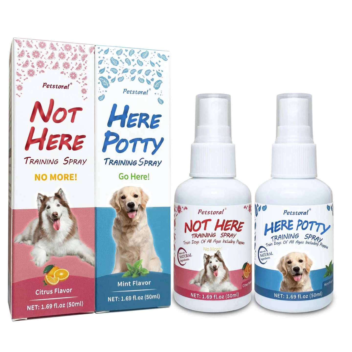 Petstoral Not Here Potty Training Spray Pack - Citrus & Mint