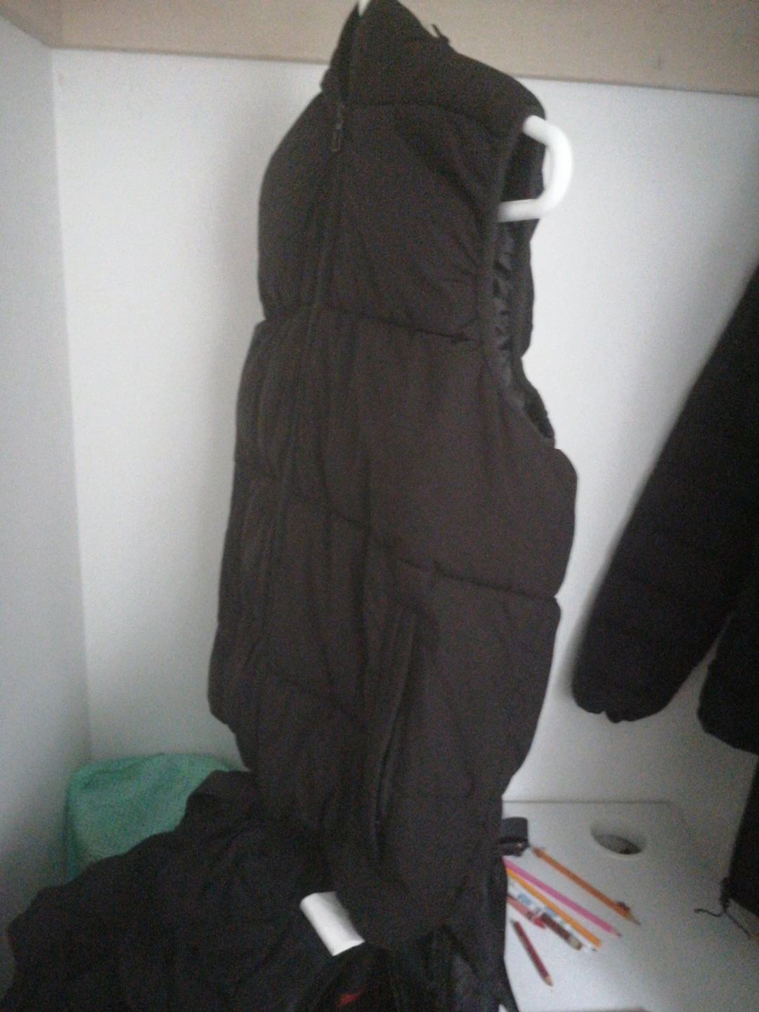 Black Hooded Puffer Vest
