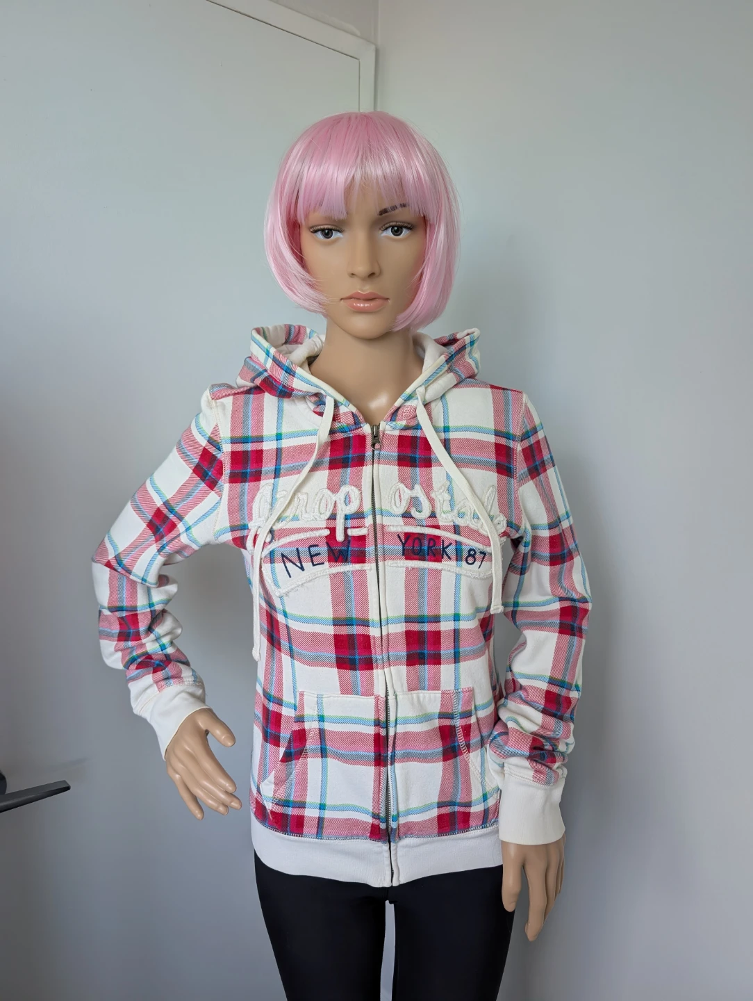 Aeropostale Plaid Zip-Up Hoodie