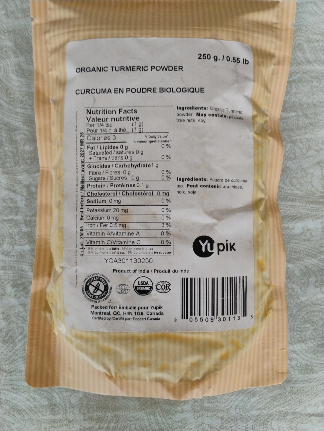 🏈New YuPik Organic Turmeric Powder 250g - photo 2