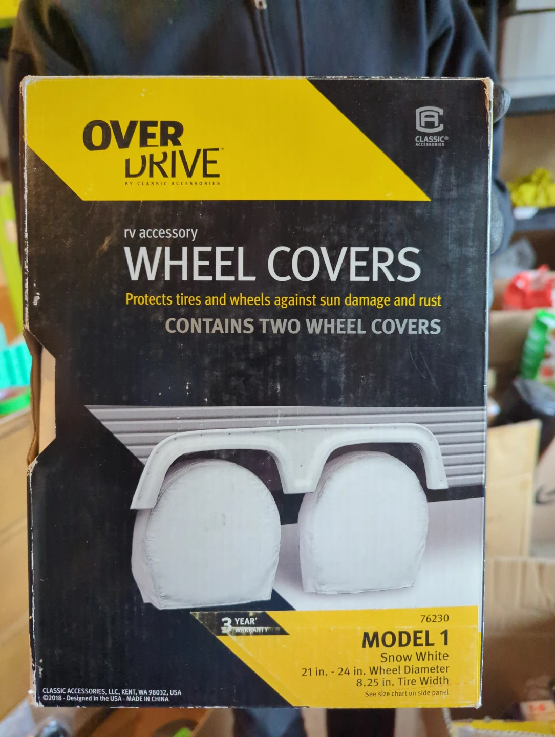 Over Drive RV Wheel Covers - Model 1 Snow White