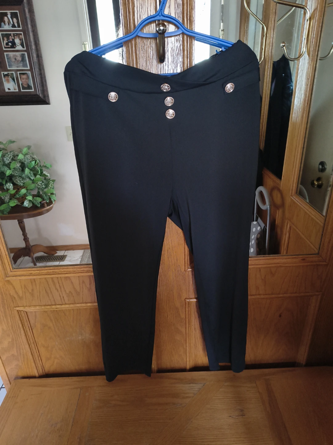Black Trousers with Gold Detail