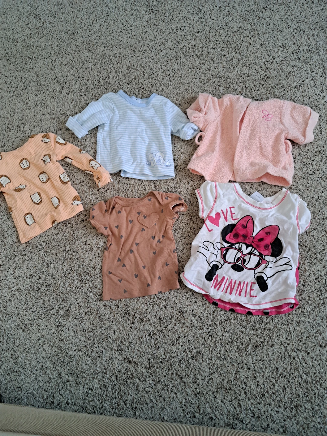 Baby Girls shirts. Set of 5.