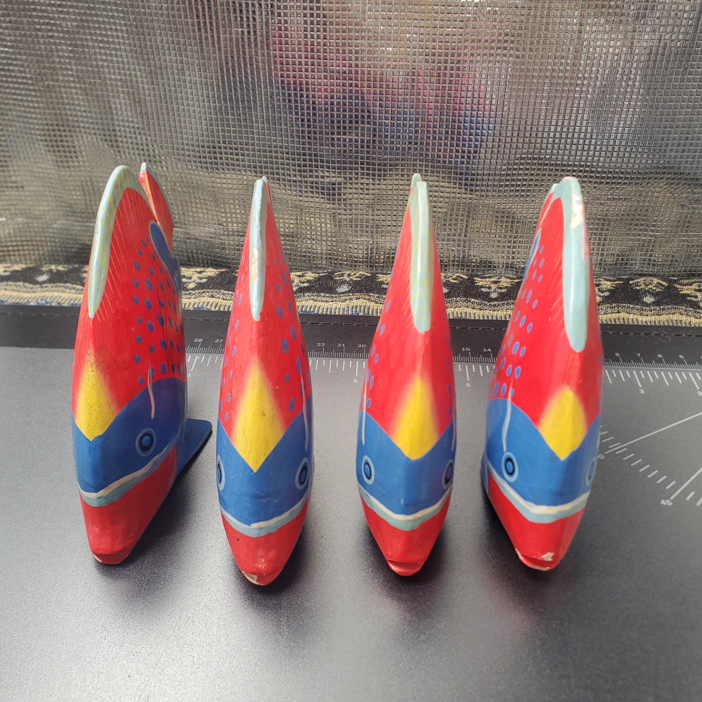 Set of 4 Hand-Painted Tropical Fish Figurines