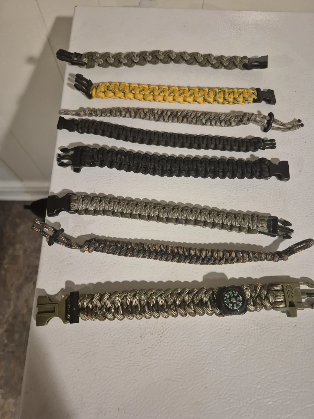 Set of 7 Paracord Survival Bracelets price per each