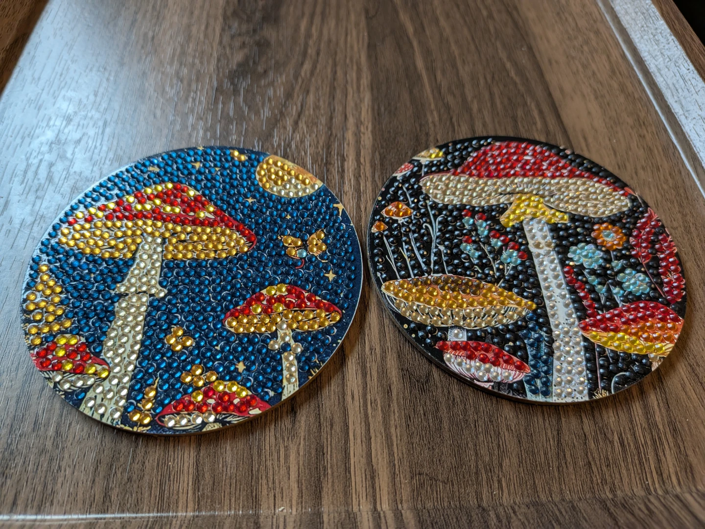 Set of 8 Mushroom Diamond Art Coasters - photo 4
