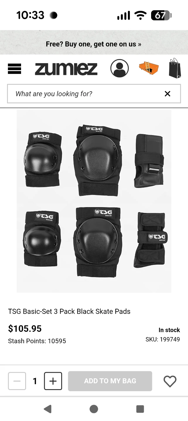TSG Basic-Set 3 Pack Black Skate Pads