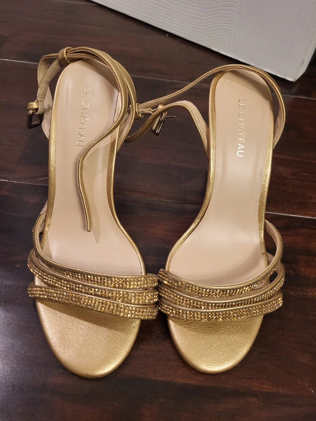 Le Château Gold Crystal Heels