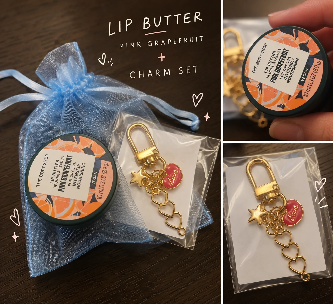 Mini Self-Care Gift Set | Lip Butter + Heart Keychain - photo 3