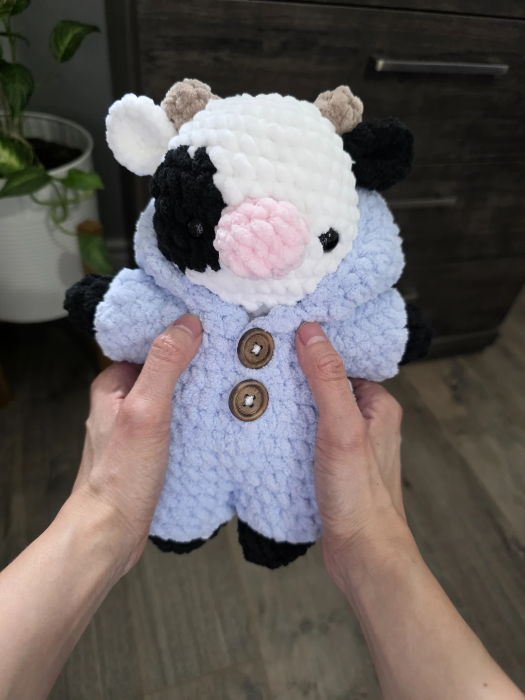 Hamdmade Crochet Amigurumi Cow with Onesie Plushie - photo 2