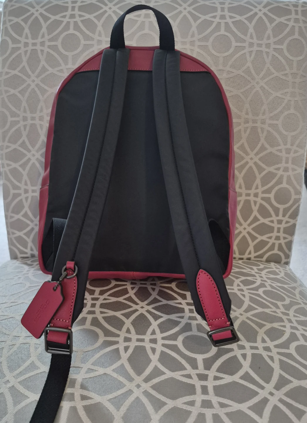 Coach Red and Black Buffalo Plaid Backpack - photo 2