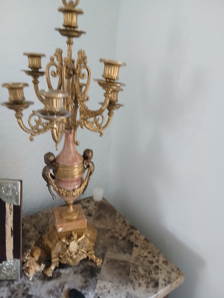 Set of Vintage Imperial Brass and Marble Clock Set - photo 3