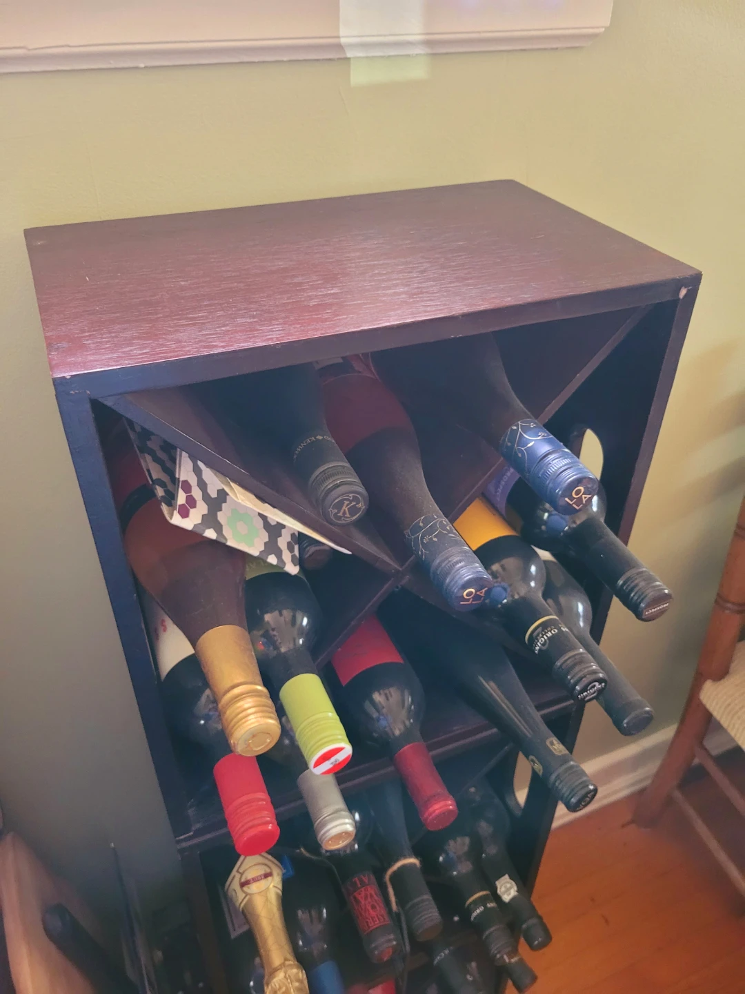 Dark Wood Stackable Wine Rack