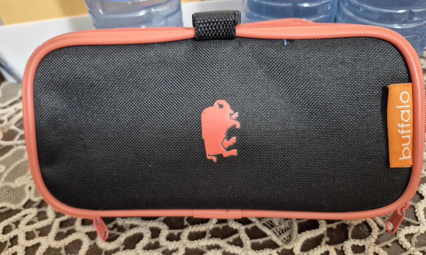 Buffalo black and orange zippered pouch