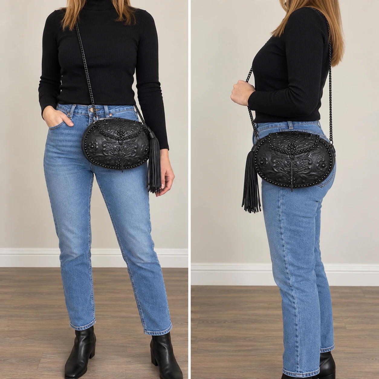 Sam Edelman black crossbody metallic bag - photo 2