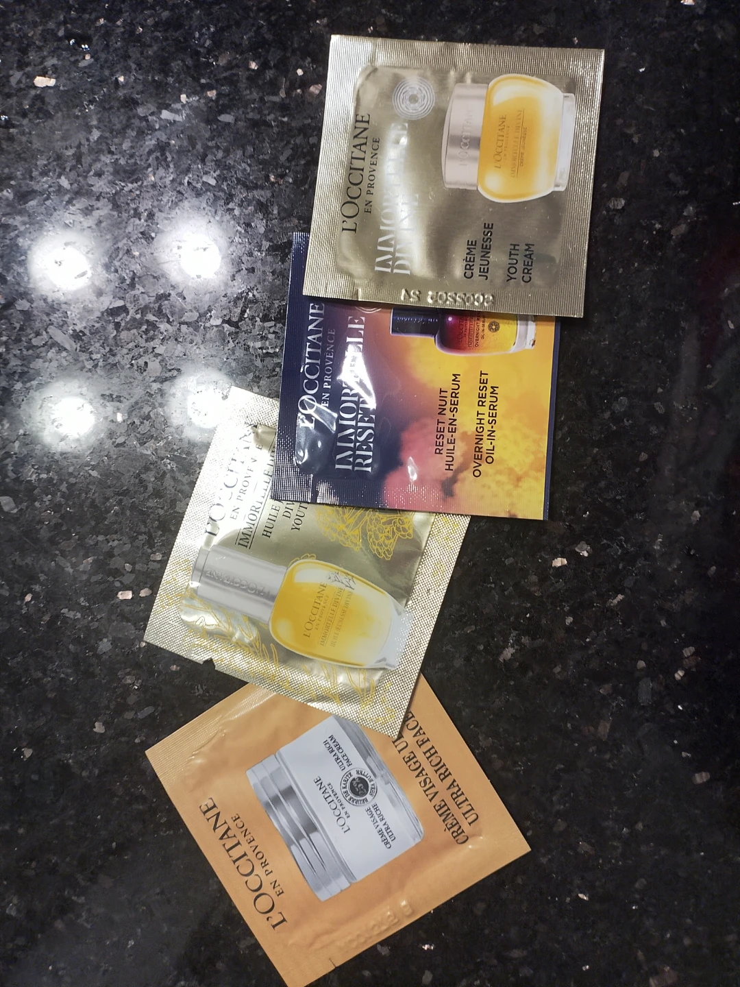 Assortment of 4 L'Occitane product samples