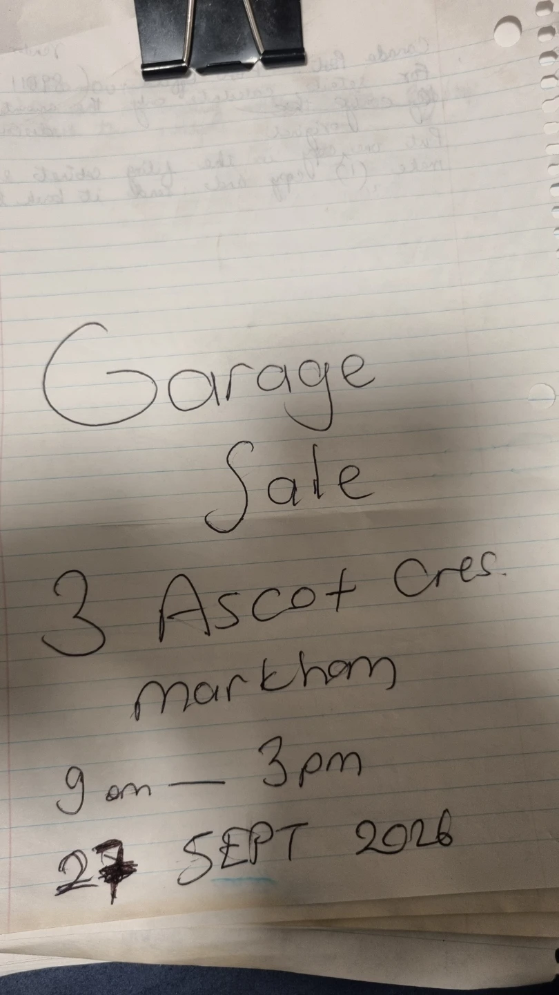 GARAGE SALE