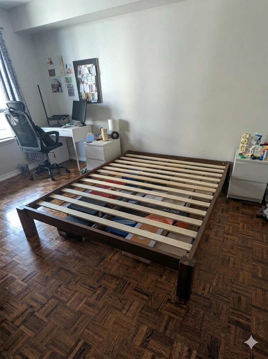 Wooden Queen Size Bed Frame (without headboard)