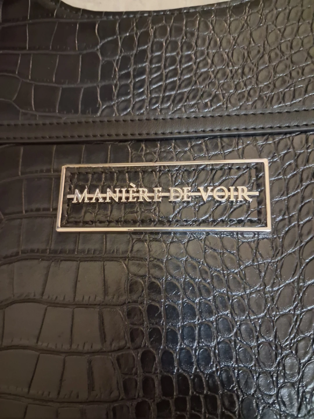 Maniere De Voir Black Croc Tote Bag - photo 2